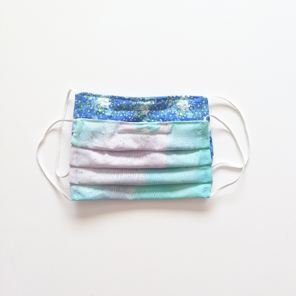 SET 2 masks - Mermaid / Blue Floral, Large